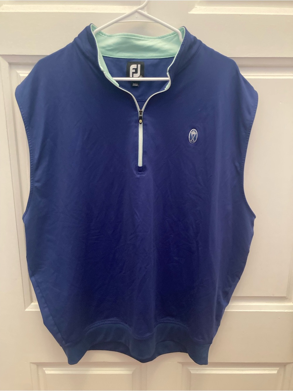 FootJoy Navy Sleeveless Golf Vest with Mint Trim